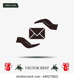insurance correspondence icon vector design