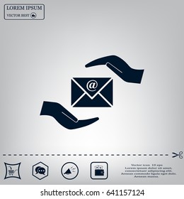 insurance correspondence icon vector design