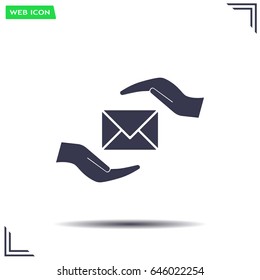 insurance correspondence icon vector design