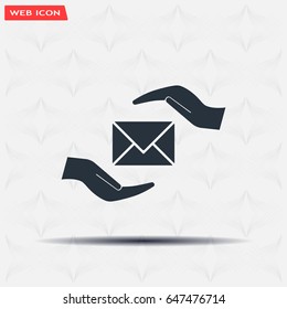 insurance correspondence icon vector design