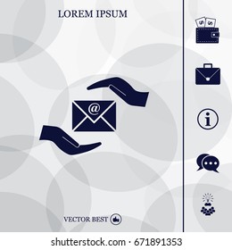 insurance correspondence icon vector design