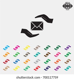 insurance correspondence icon vector design