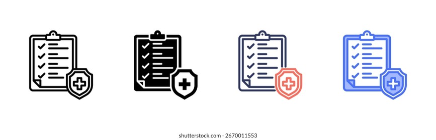 ícone Cobertura de Seguro definir coleção de vários estilos