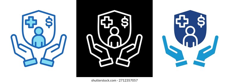 Icono de cobertura de seguro Ilustración vectorial triplestyle
