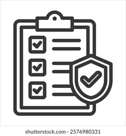Insurance Coverage Outline Icon Vector Illustration