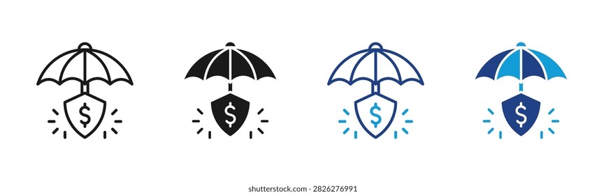 Insurance Coverage Web icon with multiple style collection