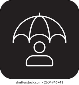 Insurance Crisis management icon with black filled line style. protection, care, safety, family, service, secure, protect. Vector illustration