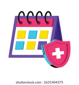 Insurance Date Vector style icon. Eps 10 file