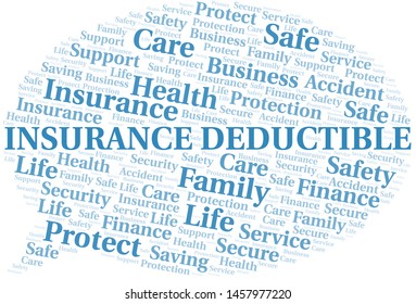 Insurance Deductible word cloud vector made with text only