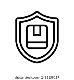 insurance delivery icon line vector design illustration template