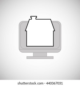 Insurance design. computer icon. Flat illustration