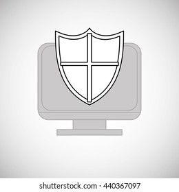 Insurance design. computer icon. Flat illustration