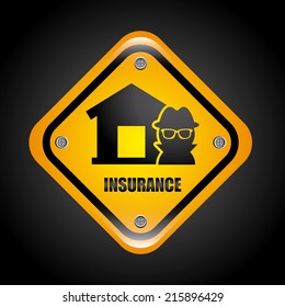 insurance design over black   background vector illustration
