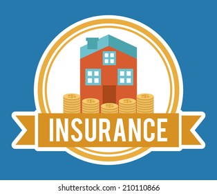 insurance design over blue background vector illustration