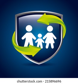 insurance design over  blue  background vector illustration