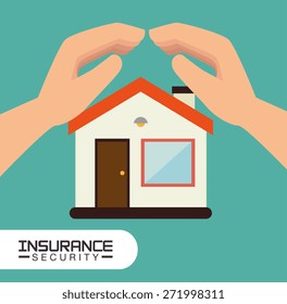 Insurance design over blue background, vector illustration.