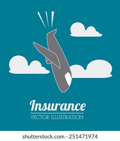 Insurance design over cloudscape background, vector illustration.