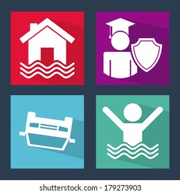 insurance design over gray  background vector illustration