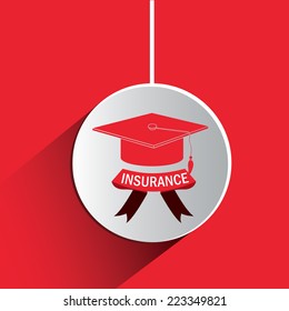 Insurance design over red background, vector illustration 