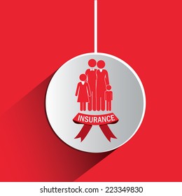 Insurance design over red background, vector illustration 
