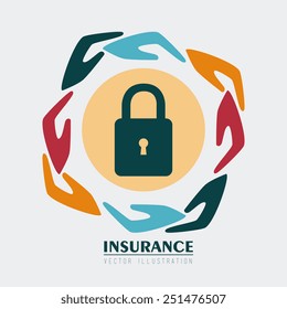 Insurance design over white background, vector illustration.