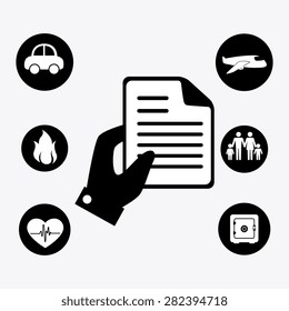 Insurance design over white background, vector illustration.