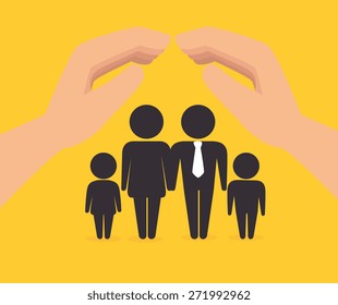 Insurance design over yellow background, vector illustration.