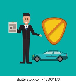 Insurance design. Safety icon. Isolated illustration