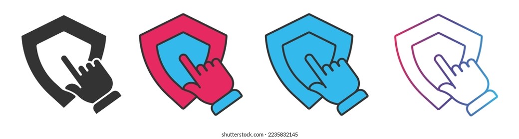 Insurance different style icons set. Outline and filled vector sign.