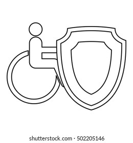 Insurance disabled concept icon. Outline illustration of Insurance disabled vector icon for web