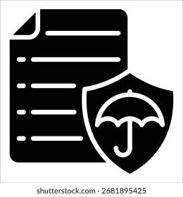 Elemento De Ícone De Documento De Seguro Para Design