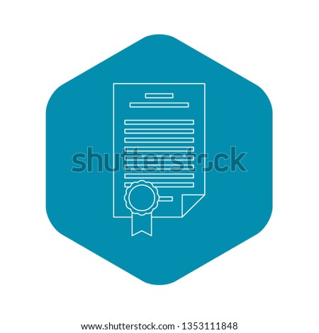 Insurance document icon. Outline illustration of insurance document vector icon for web