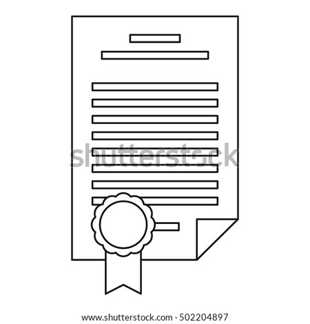 Insurance document icon. Outline illustration of insurance document vector icon for web