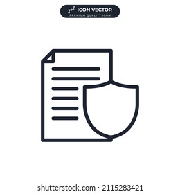 Insurance document icon symbol template for graphic and web design collection logo vector illustration