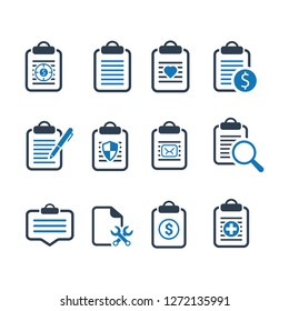 Insurance Document Icons - Blue Version