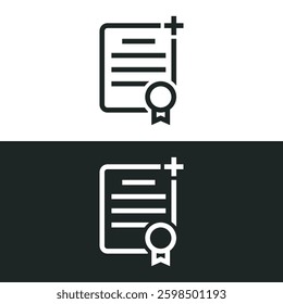 Insurance document upload icon isolated on white background. Vector illustrations are made with vector-based software.