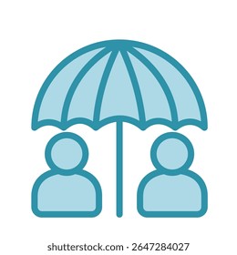 Insurance dual tone blue color, mini illustration icon. use for modern concept, print, UI, UX kit, web and app development. Vector related to risk management, business, finance.