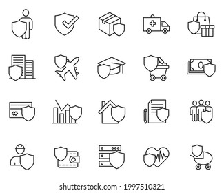 Insurance elements set icon symbol template for graphic and web design collection logo vector illustration