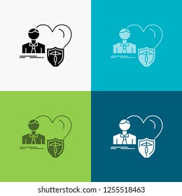 insurance, family, home, protect, heart Icon Over Various Background. glyph style design, designed for web and app. Eps 10 vector illustration