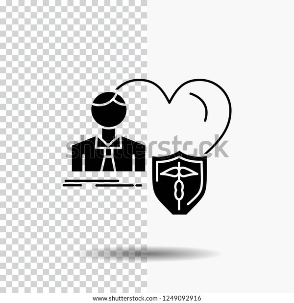insurance, family, home, protect, heart Glyph\
Icon on Transparent Background. Black\
Icon