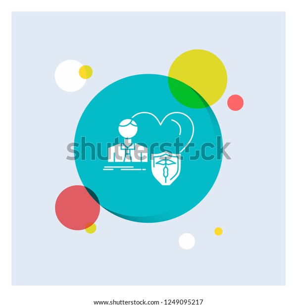 insurance, family, home, protect, heart White\
Glyph Icon colorful Circle\
Background