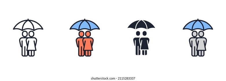 Insurance family icon symbol template for graphic and web design collection logo vector illustration