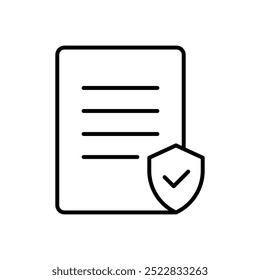 Arquivo de seguro com ícone de escudo no fundo transparente