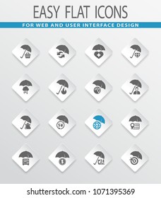 Insurance flat icons set for web sites and user interface