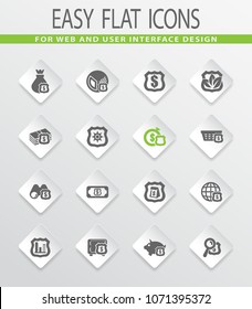 Insurance flat icons set for web sites and user interface