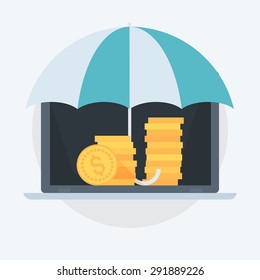 Insurance Flat style colorful, vector icon for info graphics, websites, mobile and print media.