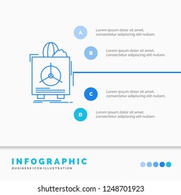 insurance, Fragile, product, warranty, health Infographics Template for Website and Presentation. Line Blue icon infographic style vector illustration