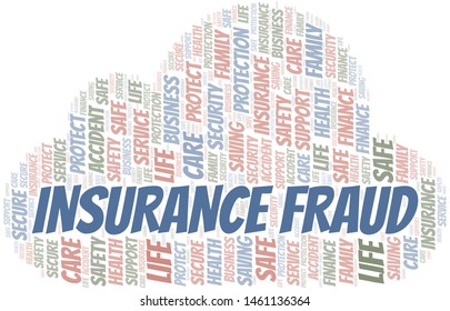 Insurance Fraud word cloud vector made with text only
