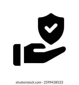 insurance glyph icon. Strong and solid vector icon for websites, mobile interfaces, presentations, and visual branding. High quality and easy to edit.