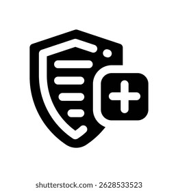 insurance glyph icon. Strong and solid vector icon for websites, mobile interfaces, presentations, and visual branding. High quality and easy to edit.